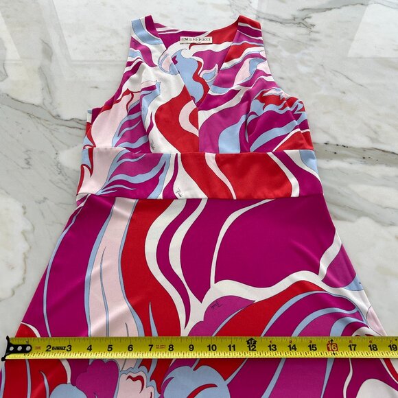 EMILIO PUCCI PINK VISCOSE SILK FLORAL MAXI DRESS MODEL 9EJ146 SIZE IT 44 / US 10 - Picture 11 of 17